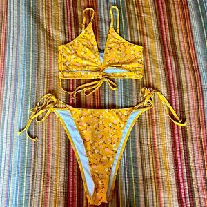 Nasty gal high waisted yellow bikini